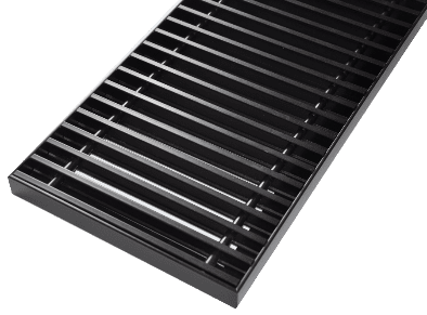 Решетка с рамкой Vitron (шаг 13мм, ширина 260мм,длина 2700мм, профиль анодированный алюминий,цвет "Черный")