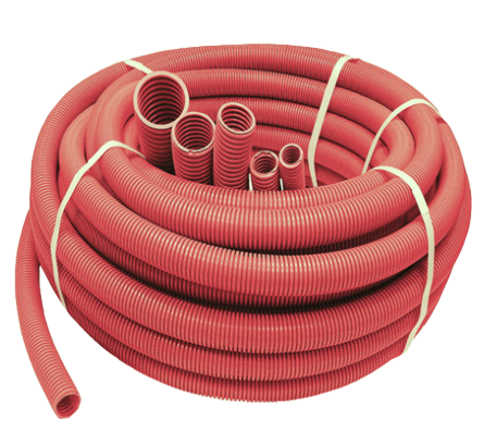 Труба гибкая двустенная D110 для кабльной канализации (бухта 100м) красная DKC