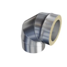Сэндвич-колено Ø150/210 мм 90° (нерж 0,8мм/нерж 0,5мм)