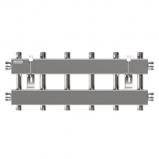 Коллектор модульный 150кВт 1 1/2"-1" 7кон (3вниз + 3вверх + 1магистр.) MKSS-150-6DUx25 нерж GIDRUSS (1R 01504 17)