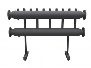 Коллектор модульный 600кВт DN80-1 1/4" 6кон (5вниз/вверх + 1магистр.) MK-600-5x32 фланец GIDRUSS