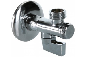 Кран для сантех. приборов 1/2"-3/4" НН угловой с фильтром и отражателем VALTEC