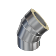 Сэндвич-колено Ø180/240 мм 45° (нерж 0,5мм/нерж 0,5мм)