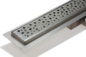 Дренажный канал для душа 70х750мм (Защита от запаха:сухой + гидрозатвор) решетка круглые ячейки TIM