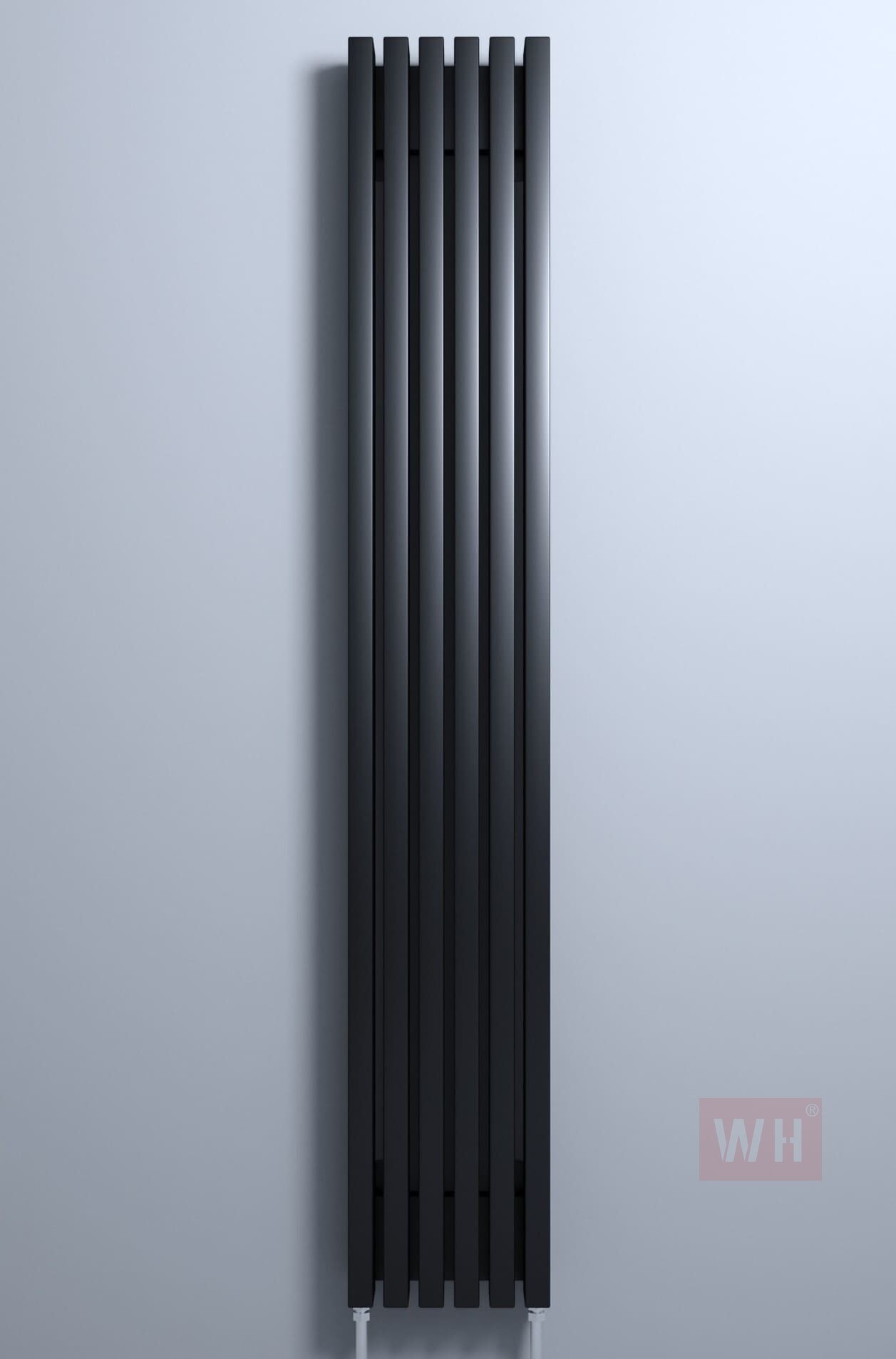 Радиатор стальной профильный WH Steel 1750 Г - 7 секций боковое подключение Ral 9005 matt