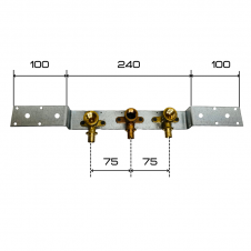 Планка под 3 водорозетки Т 75/150 OVK
