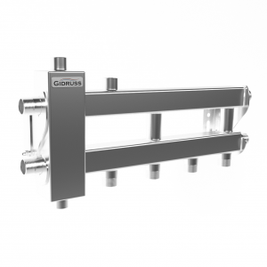 Коллектор баланс. 40кВт 3/4"-3/4" 3кон.(1 кон.вниз+1 вверх+1 в стор) BMSS-40-3D нерж GIDRUSS (BM 40A20 20)