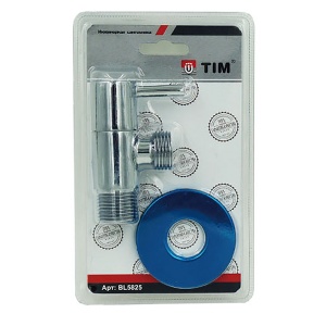 Кран для сантех. приборов 1/2"-3/4" НН угловой круглый (хром) с отражателем TIM