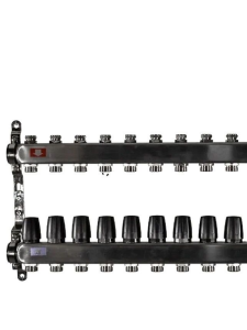 Группа коллекторная 1"-3/4" 11кон. (БЕЗ расход, авт. клапан вып. воздуха, слив) нерж. TIM