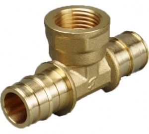 Тройник ВР 25-3/4"-25 для PEX трубы, аксиальный Ultraline KAN-therm