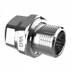 Сгон прямой 3/4" ВН хром (американка) уплотнение под гайкой o-ring кольцо VALOGIN