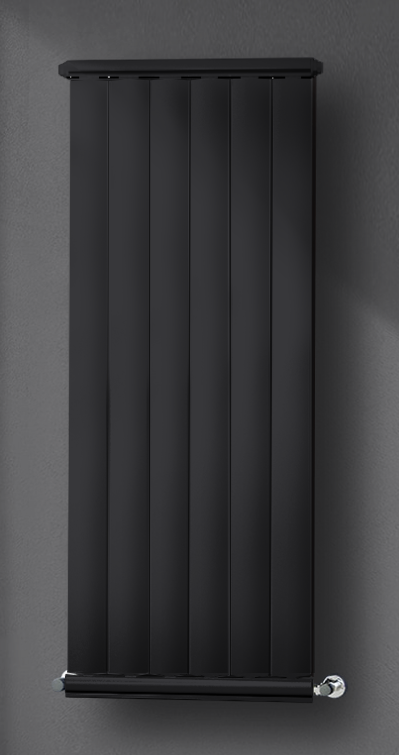 Радиатор алюминиевый SILVER 4 секц. 1800х356 мм 1800 Вт №2 (черн.RAL9005) муар. ниж. подключ. 