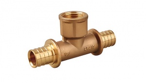 Тройник ВР 25-1/2"-25 для PEX трубы, аксиальный PRADEX