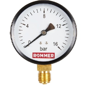 Манометр рад.100 (1/2" 0-16 бар) кл.2.5 б/п ROMMER