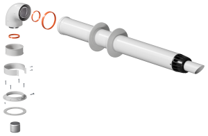 Дымоход коаксиальный (комплект) антилед Ø60/100, 1,2м (Универсал, кроме IMMERGAS/Navien) Krats