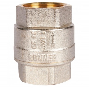 Клапан обратный пружинный 1 1/4" с металлическим седлом ROMMER