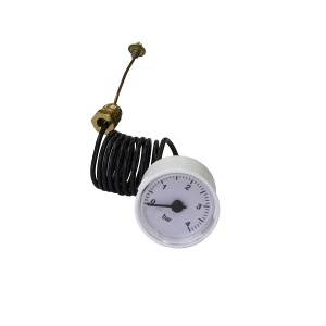 Манометр СМ40 d40mm, 0-4 бар, 1/4G, 1,5м, белый фон, черная графика (56021) ZOTA