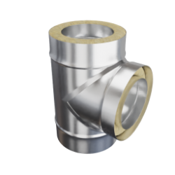 Тройник утепленный угол 90° нержавеющий (430/0,8мм)/оцинкованный, ф150/210 Феррум