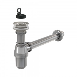 Сифон для умывальника Ø32, цельнометаллический, с водосливом 5/4" A437 Alcaplast